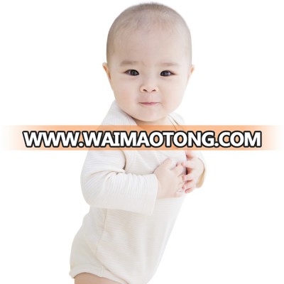 Wholesale baby clothes organic cotton light brown striped baby romper