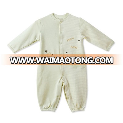 China factory baby clothes 100% organic cotton baby striped jumpsuit