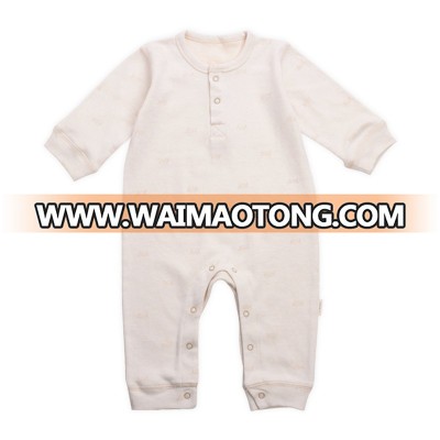 Wholesale baby clothes organic cotton baby half open front jumpsuit