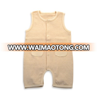 China wholesale baby clothes organic cotton baby sleeveless jumpsuit