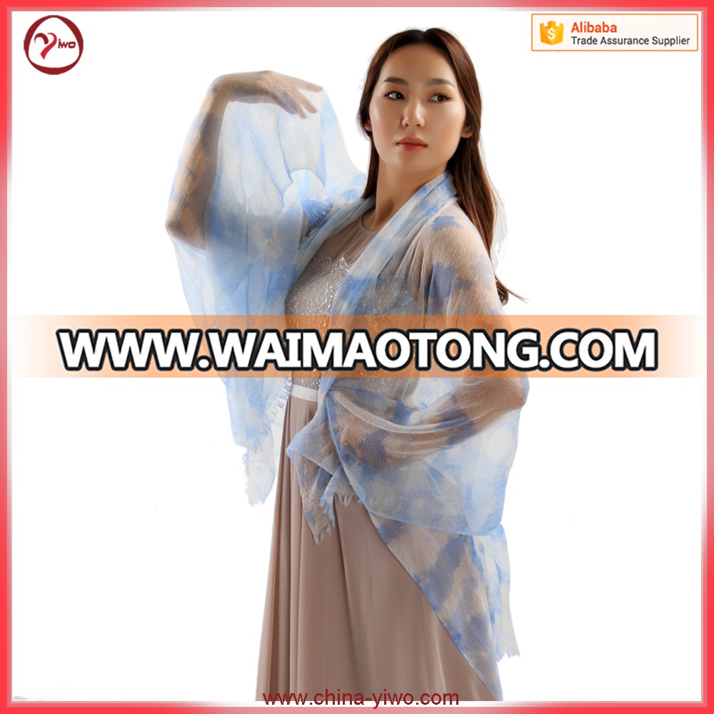 Light weight supper thin spot print cashmere shawl scarf